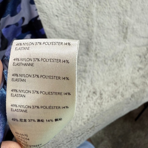 We The Free Blue Camo Velvet Burnout T-Shirt Women Large burnout camo teddy tee - Picture 5 of 8